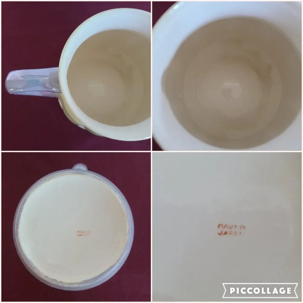 Japanese Lusterware Floral Hand Painted Pitcher Pearly Antique Vintage